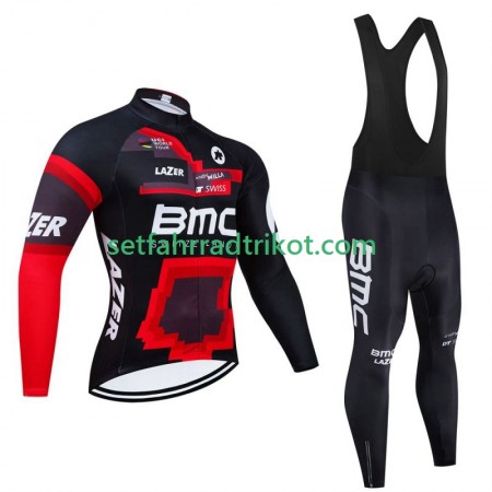 Bmc Suisse Radbekleidung Radtrikot Langarm + Lang Trägerhose Winter Thermal Fleece 2024